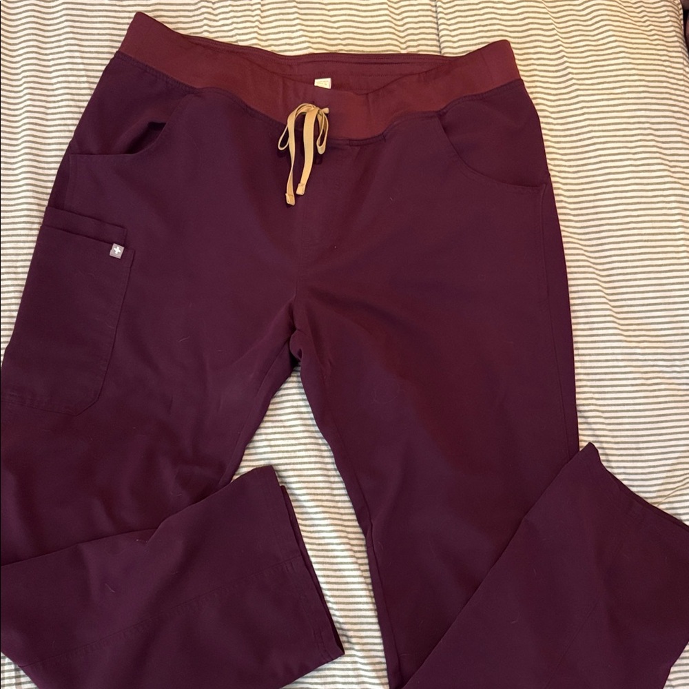 Figs Burgundy Kade Scrub Pants XLT